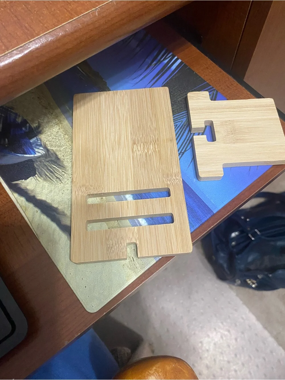 Bamboo Mobile Phone Stand - Natural Wood
